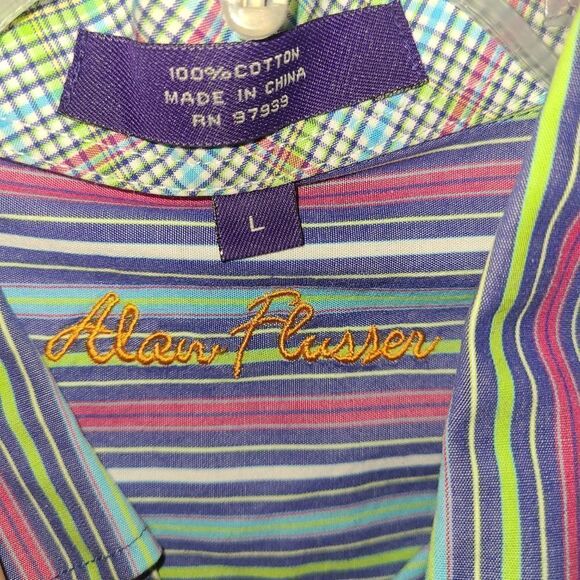 Alan Flusser Men's Button Down Dress Shirt - Picture 4 of 7